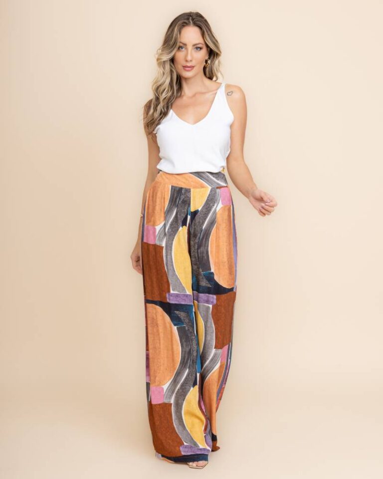 Calça Pantalona Mosaico Curves